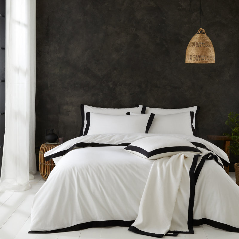 Misako Cotton No Pattern Duvet Cover Set with Pillowcases, Single - 1 Standard Pillowcase
