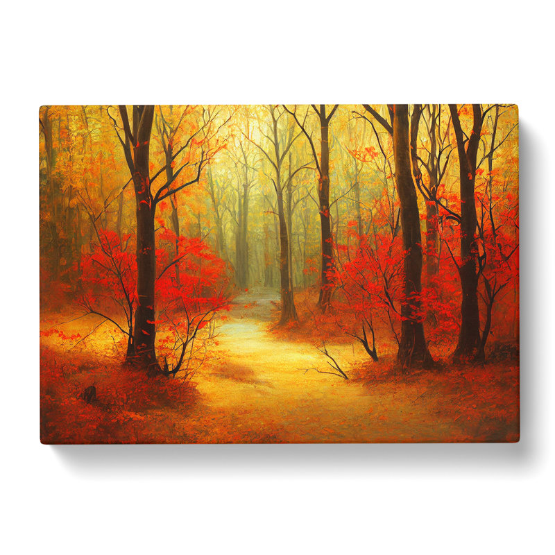 Shining Autumn Forest - Wrapped Canvas, 40cm H x 60cm W x 3cm D