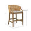 Tabouret de comptoir fabriqué à la main en rotin H 25 po