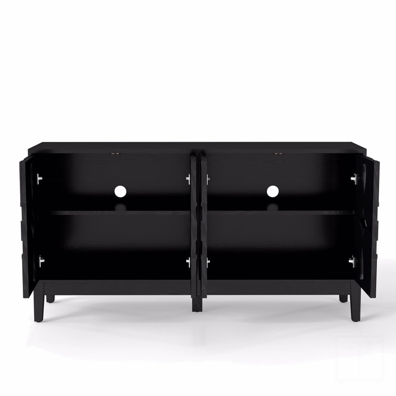 Buffet 60,5 "Mid Century, Noir