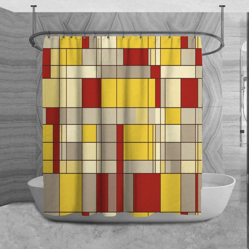 Tapis de salle de bain Mondrian, H 84 po x l 70 po
