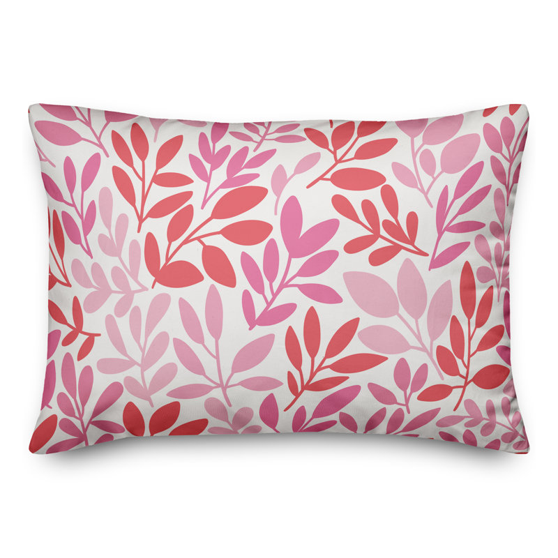 Floral Outdoor Throw Pillow, Polyester/Polyfill, Pink/Red/Cream