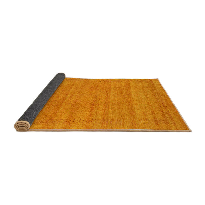 Tapis de zone orange contemporaine, Rond 5 pi