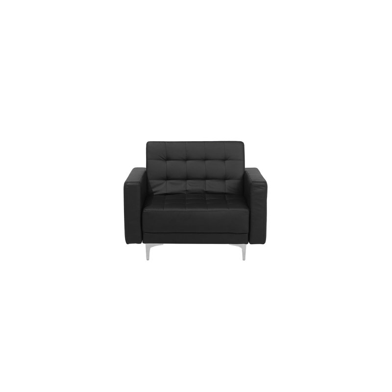 Leung Faux Leather Club Chair, Black