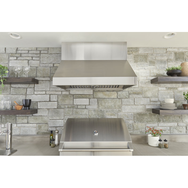48" Cypress 1200 CFM Ducted Wall Mount Outdoor Range Hood in Silver with Nightlight, 36"