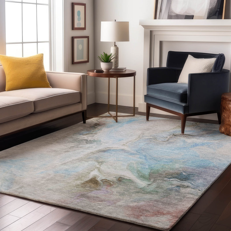 Premium Machine Washable Varasteh AMF1679 Abstract Rug, Rectangle 9' x 12'