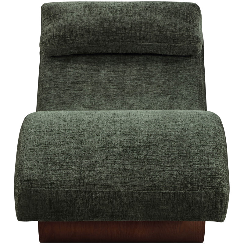 Méridienne Marcella, Brun, Tissu de polyester vert