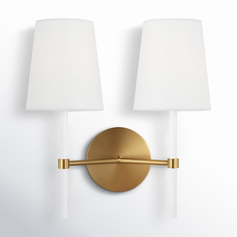 Monroe Steel Armed Sconce, Burnished Brass