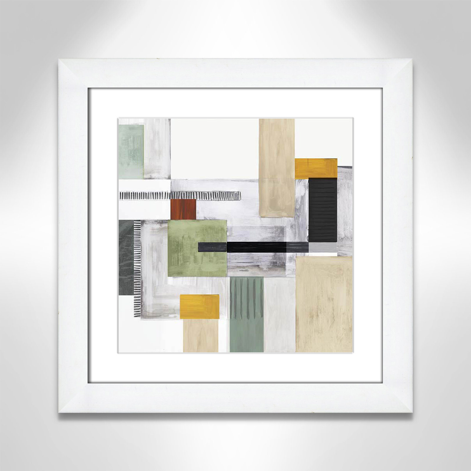 Playful Blocks Print, 18.5" H x 18.5" W x 1.25" D, White Cube Framed