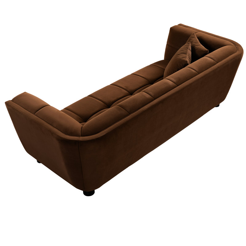 Mid-Century moderne 2 chameaux avec revêtement doux et structure en velours lisse et confortable: 2 avec rembourrage en éponge haute