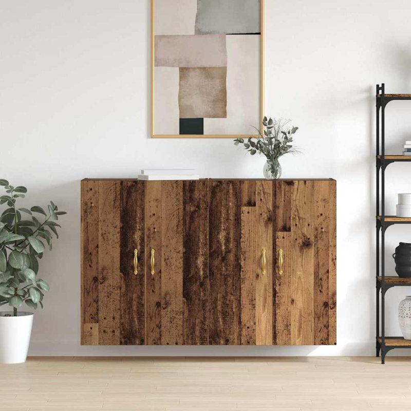 Wall Mounted Cabinets Storage Cabinet Cupboard Display Cabinet, Old Wood