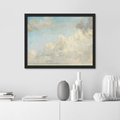 «Blue and White Cloud Sky Landscape» sur papier