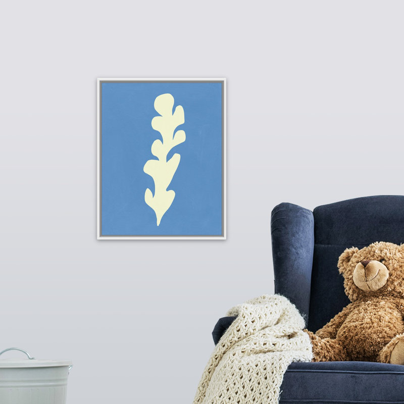 « varech viii kids », art encadré, Cadre flottant blanc avec toile / mauve / rose, H 20 po x l 16 po x P 1,2 o