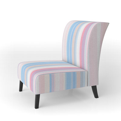 Fauteuil de chambre rembourré à motifs bleu et blanc