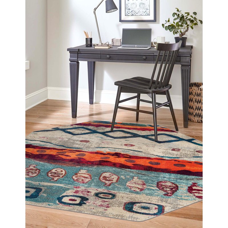 Washable Indoor Rug, Octagon 7'10" x 7'10"
