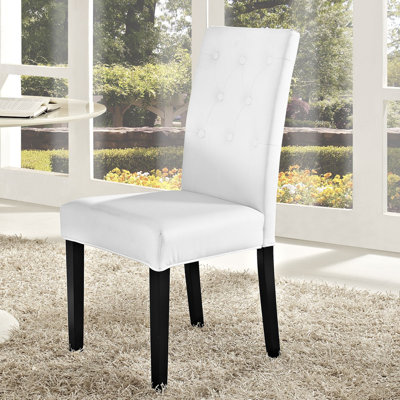 Tufted Faux Leather Upholstered Side Chair