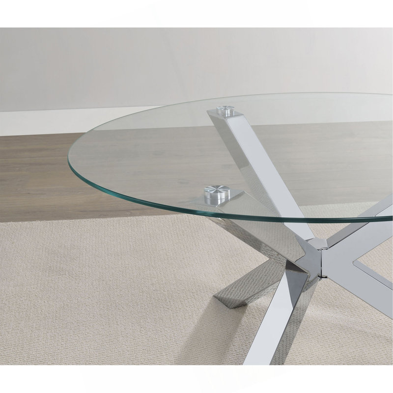 Table d'appoint Alexa Chrome, H 23,25 po x l 23,5 po x P 23,5 po