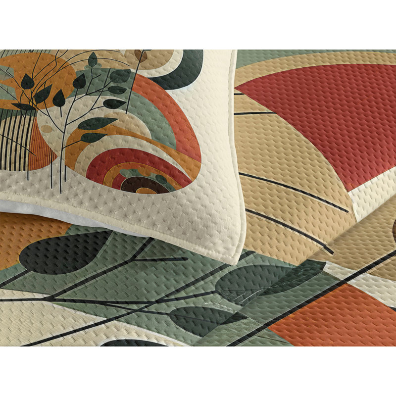 Polyester Floral Coverlet, King Coverlet + 2 Standard Shams