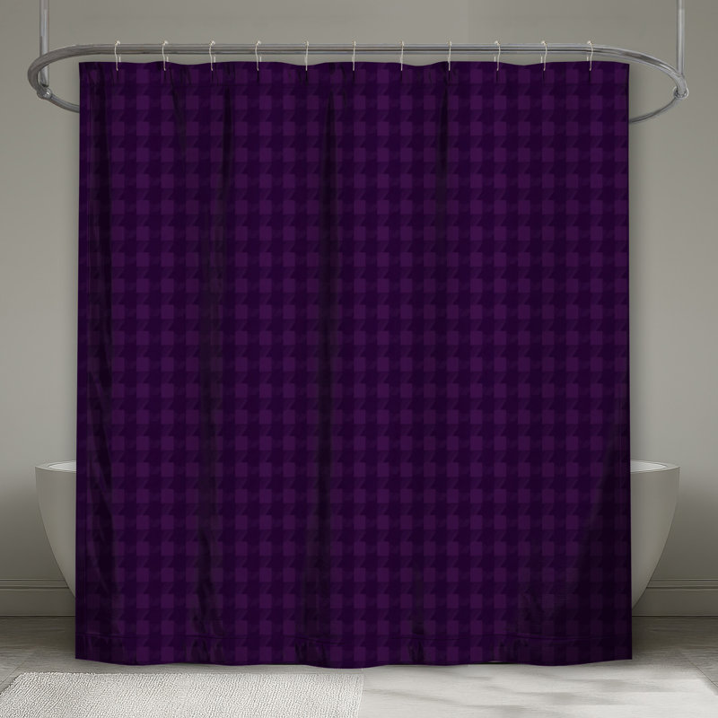 Purple Houndstooth Pattern Shower Curtains Extra Long, 70in W x 93in H