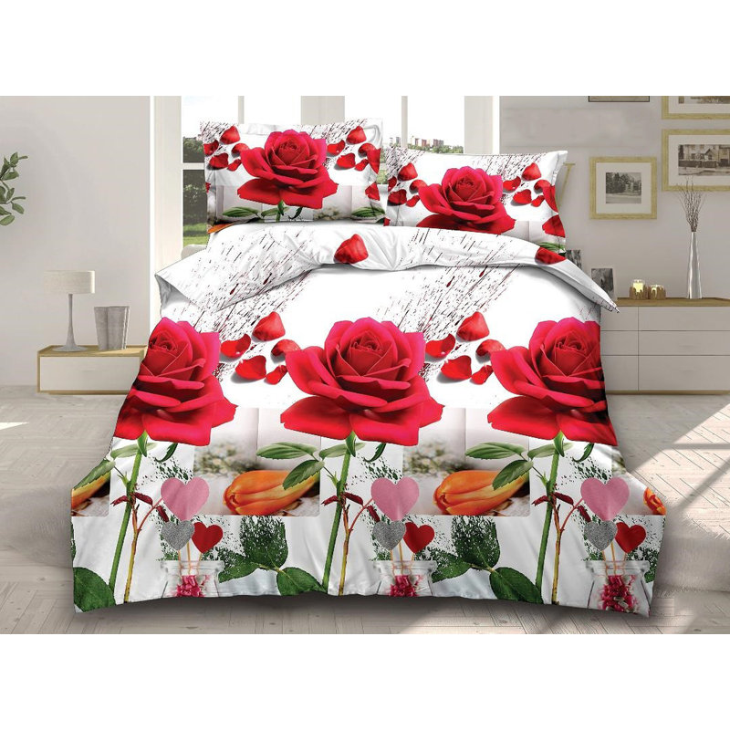 Elior Polyester Floral Duvet Cover Set with Pillowcases Included, King Duvet Cover + 2 Standard Pillowcases