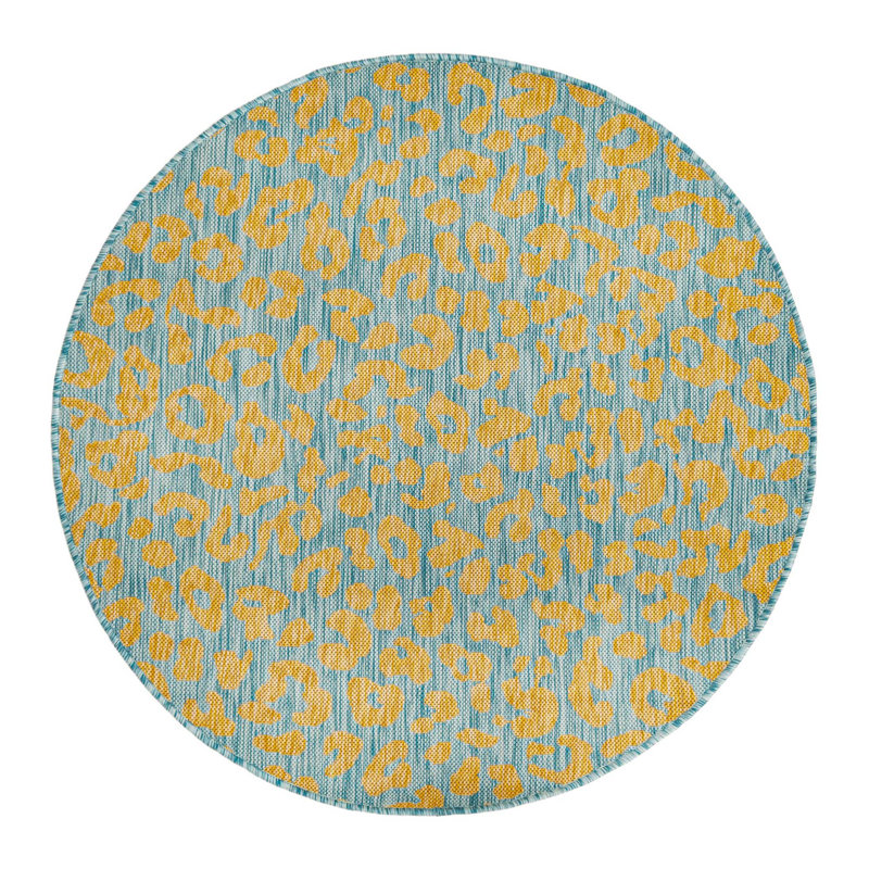 Animal Print Indoor / Outdoor Rug, Round 4'