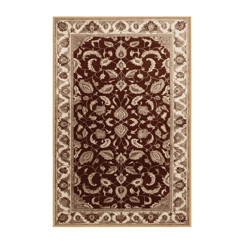 Tapis brun lavable à la machine, Rectangulaire 7 pi x 10 pi
