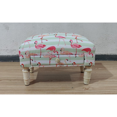 40cm Wide Rectangle Animal Print Footstool Ottoman with Storage