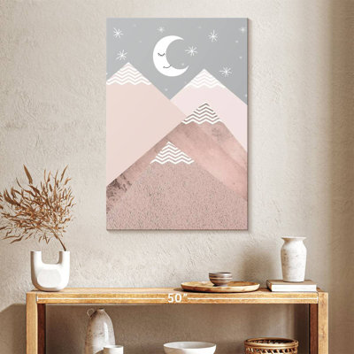 Avery Blush Pink Grey Mountains I