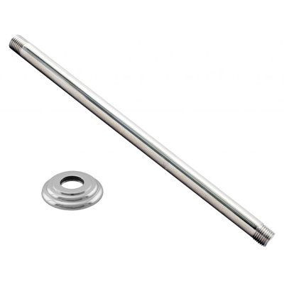 1/2" IPS x 19" Round Ceiling Mount Shower Arm with Flange