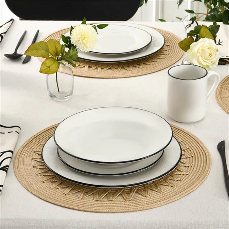 Piece Porcelain China Dinnerware Set - Service for 6