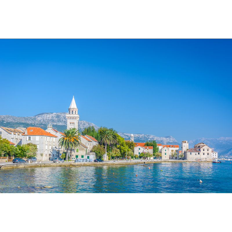 Mediterranean Promenade Kastela Town - Wrapped Canvas Print, 30cm H x 46cm W x 3.8cm D