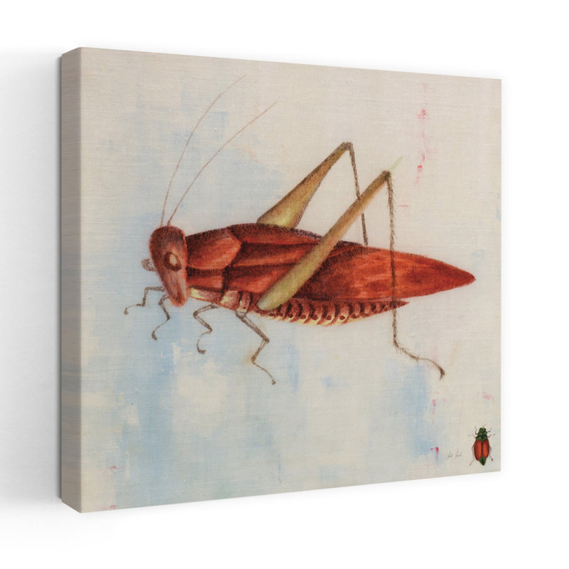 Art rétro de sauterelle rouge, H 18 po x l 18 po
