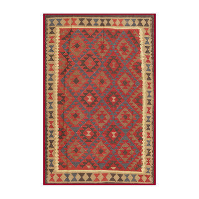 Tapis brun/rouge contemporain Allante