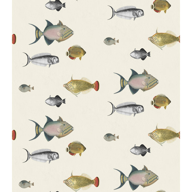 Kelsey Wallpaper Roll, Beige/Yellow/Gray