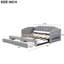 Lit de jour simple TG de taille très grand avec fonction extensible, deux tiroirs de rangement à DEL, structure en bois de pin revêtue de gris très grand, améliore l'utilité de la pièce-1071851159