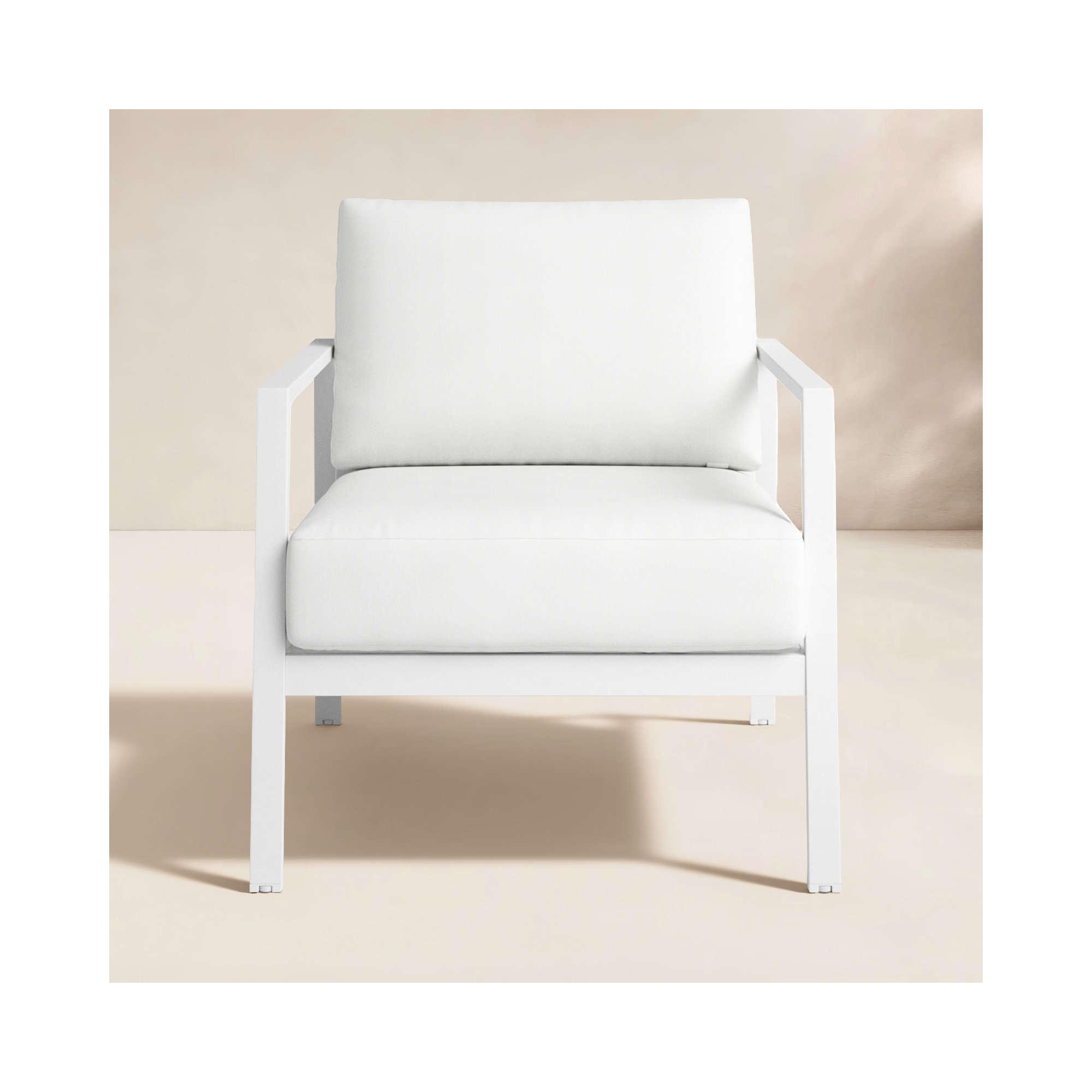 Armando Aluminum Outdoor Lounge Chair, Canvas White Sunbrella® Canvas, White