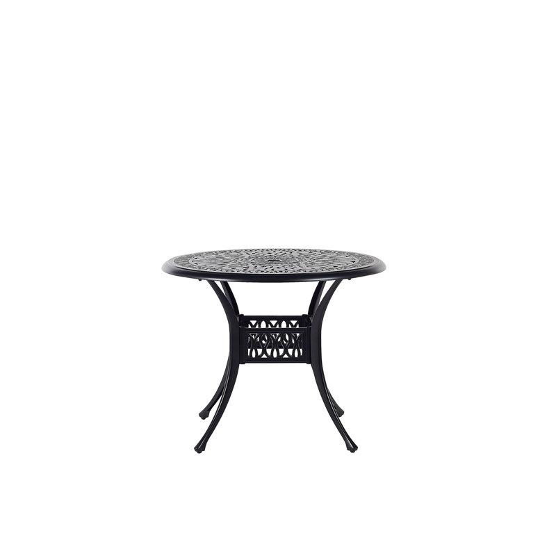 Helland Round Outdoor Dining Table - 90 cm W 90 cm D, Black, Black