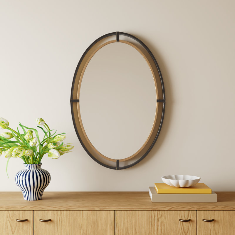 Henning Metal Oval Wall Mirror