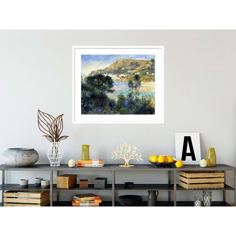 «View From Cap Martin of Monte Carlo» par Pierre-Auguste Renoir, impression giclée encadrée, H 13,75 po x l 15,61 po