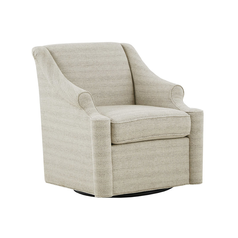 Élégant fauteuil pivotant brun clair avec dossier serré et coussin en mousse, capacité de poids de 300 lb