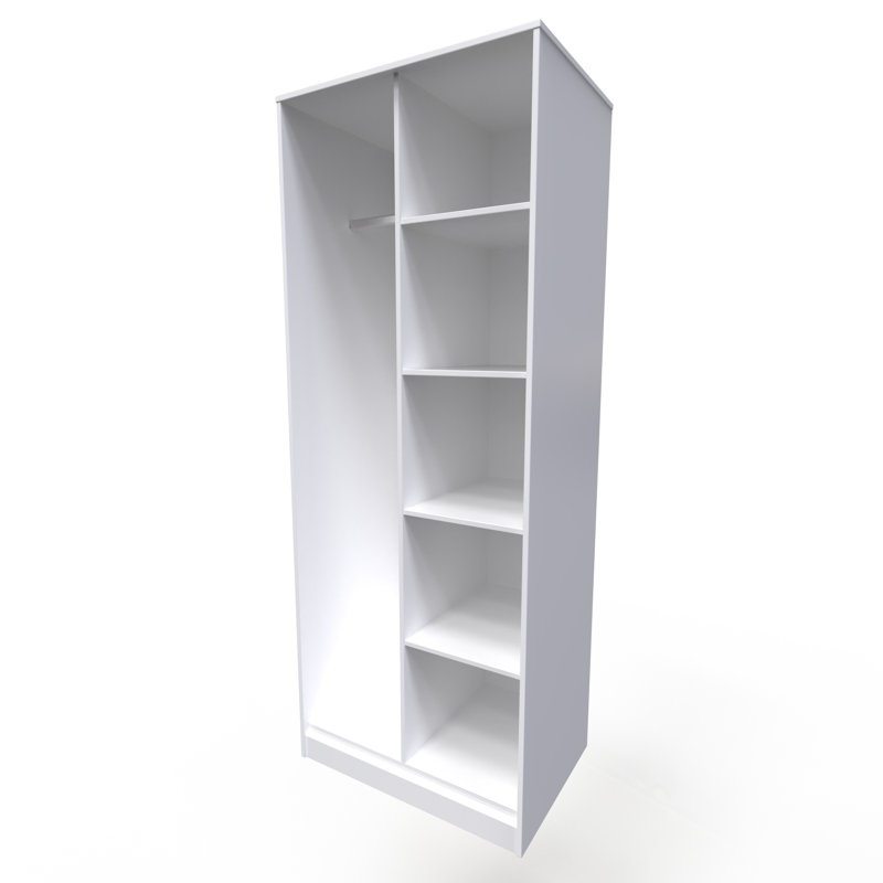 Fully Assembled 3 Door Wardrobe, White Matt, 197cm H X 111cm W X 53cm D