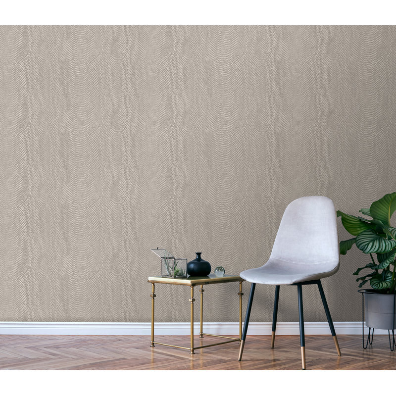 Malissa 10.05m x 53cm Textured Glitter Wallpaper Roll, Beige