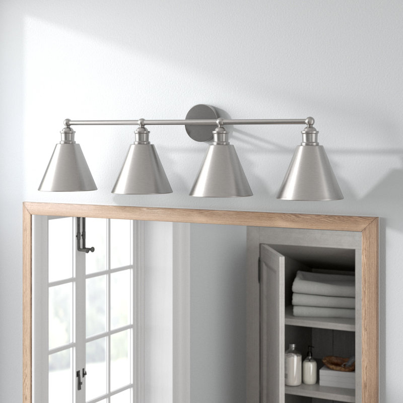 4 - Light Dimmable Vanity Light, Brushed Nickel