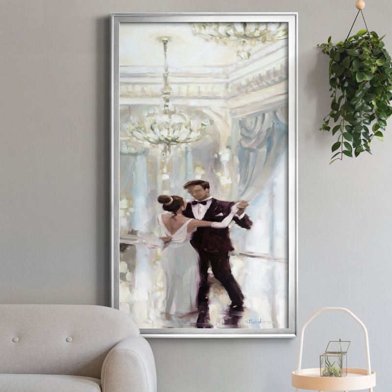 Ballroom Dancing - Peinture sur toile encadrée, H 14,5 po x l 26,5 po x P 1,5 po, Argent