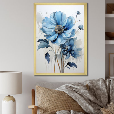 " Blue Minimalism Daisy Flower I "