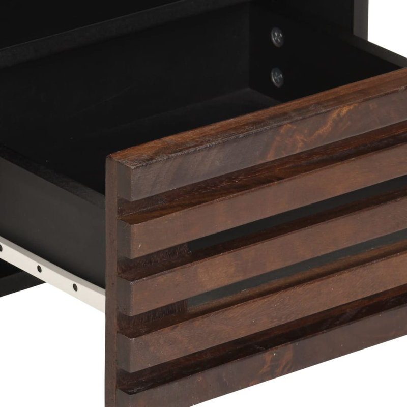 7 40cm W Steel Bedside Table, Dark Brown