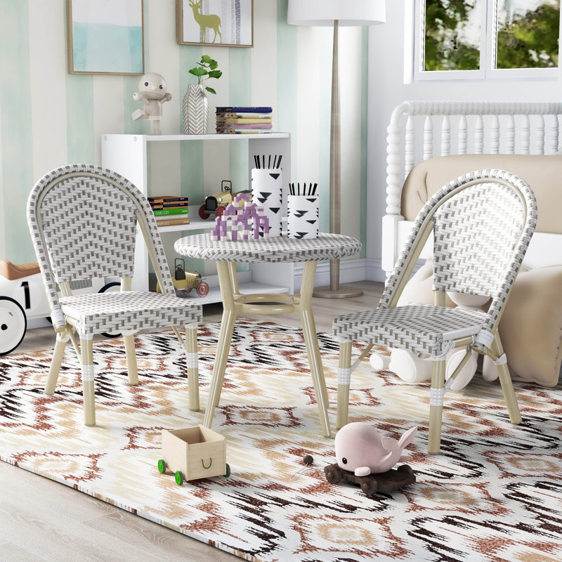 Icarus 3 Piece Kid Seating Group, Taupe, Cream