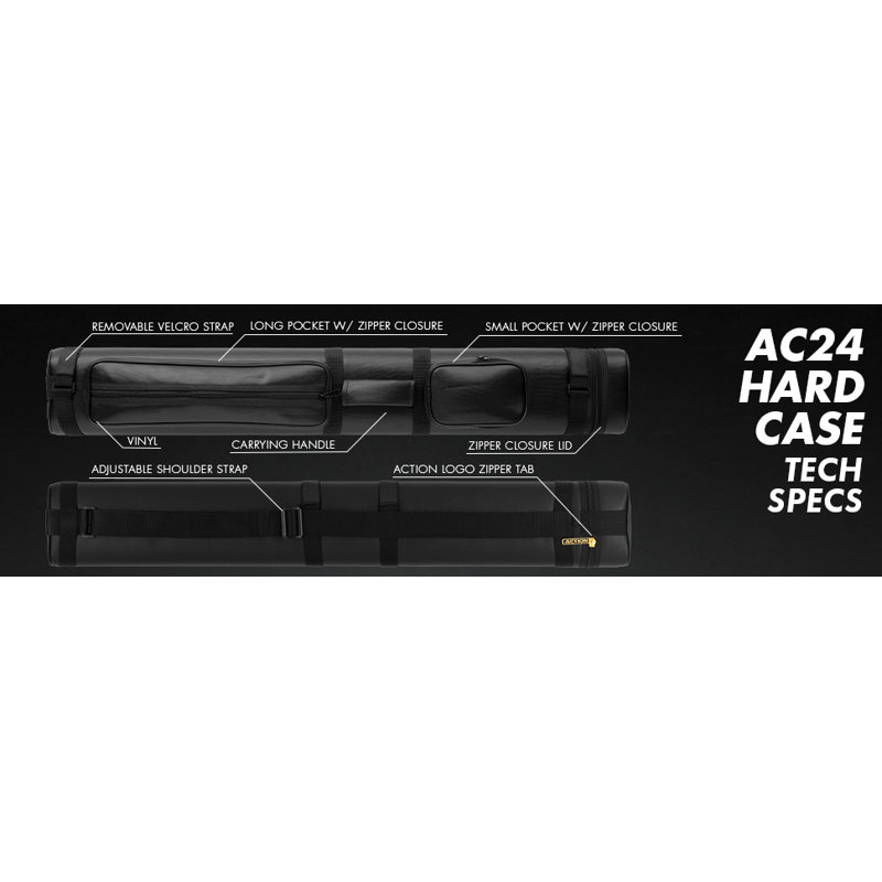 2x4 Oval Hard Pool Cue Case, Black