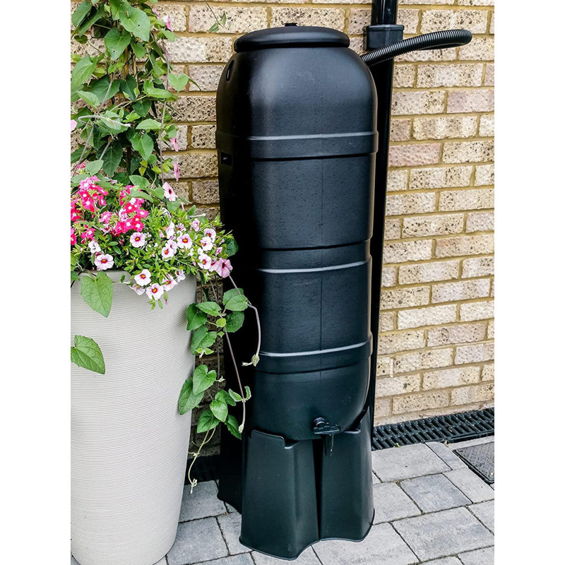 Anthelme Strata Ward 210 Liter Plastic Water Butt Barrel Set with Stand