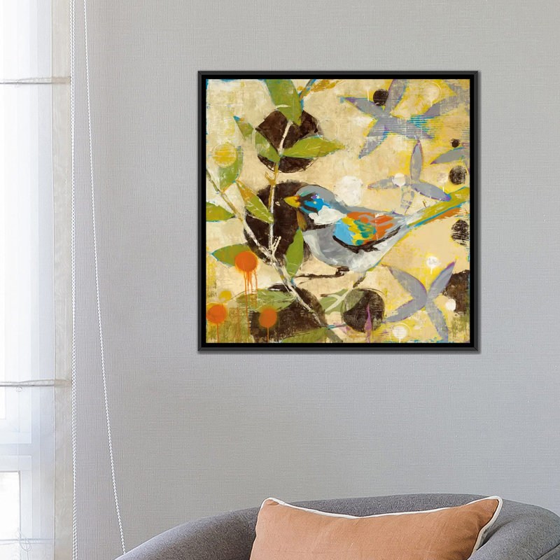 « flew the poulailler i », reproduction sur toile, H 37 po x l 37 po x P 1,5 po, Toile encadrée noire, Pas de tapis